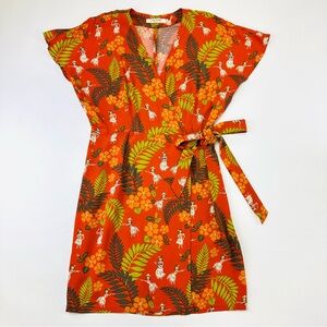 Nice Things tropical wrap dress Size 10 Vneck Resortwear Summer